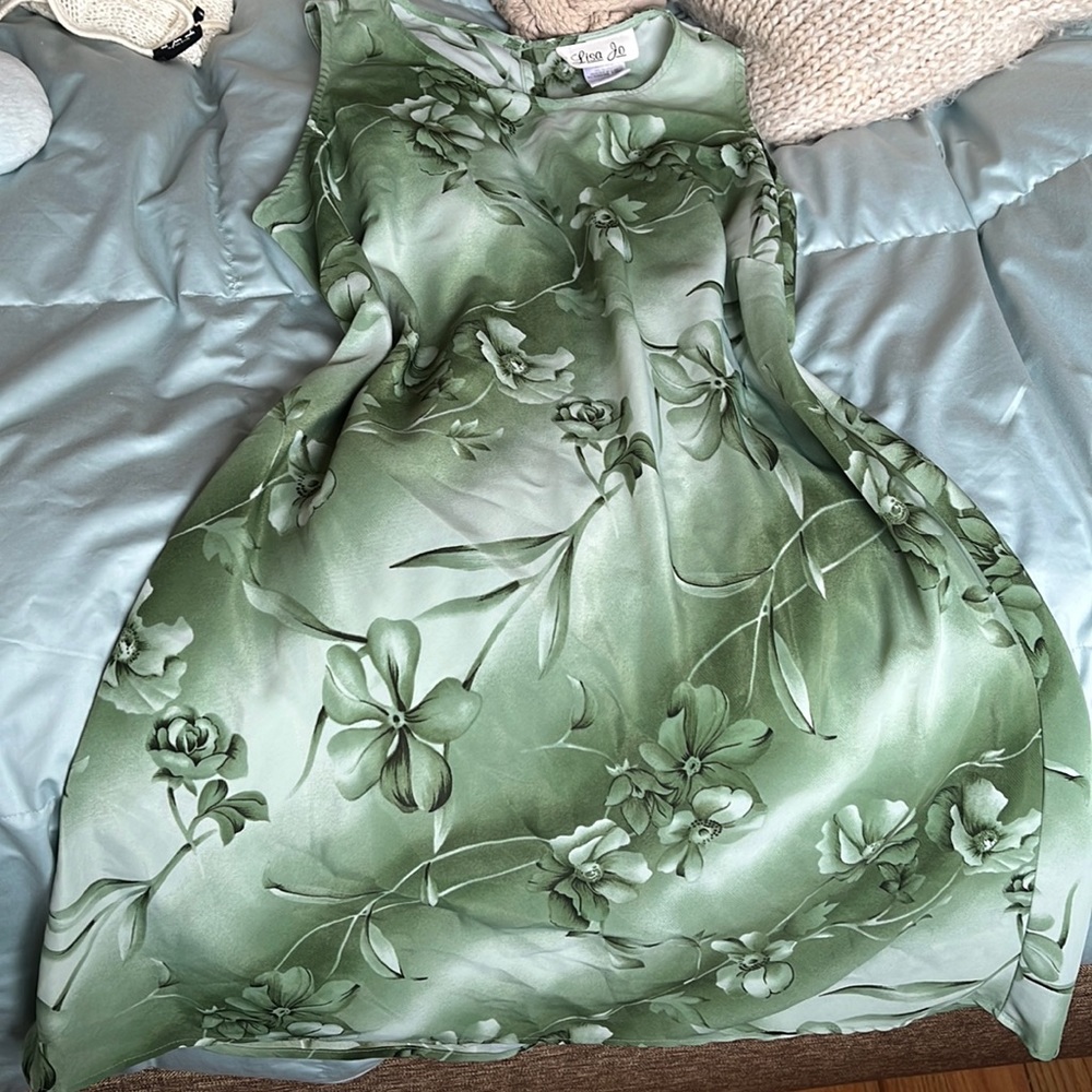 Vintage green Lisa Jo midi dress